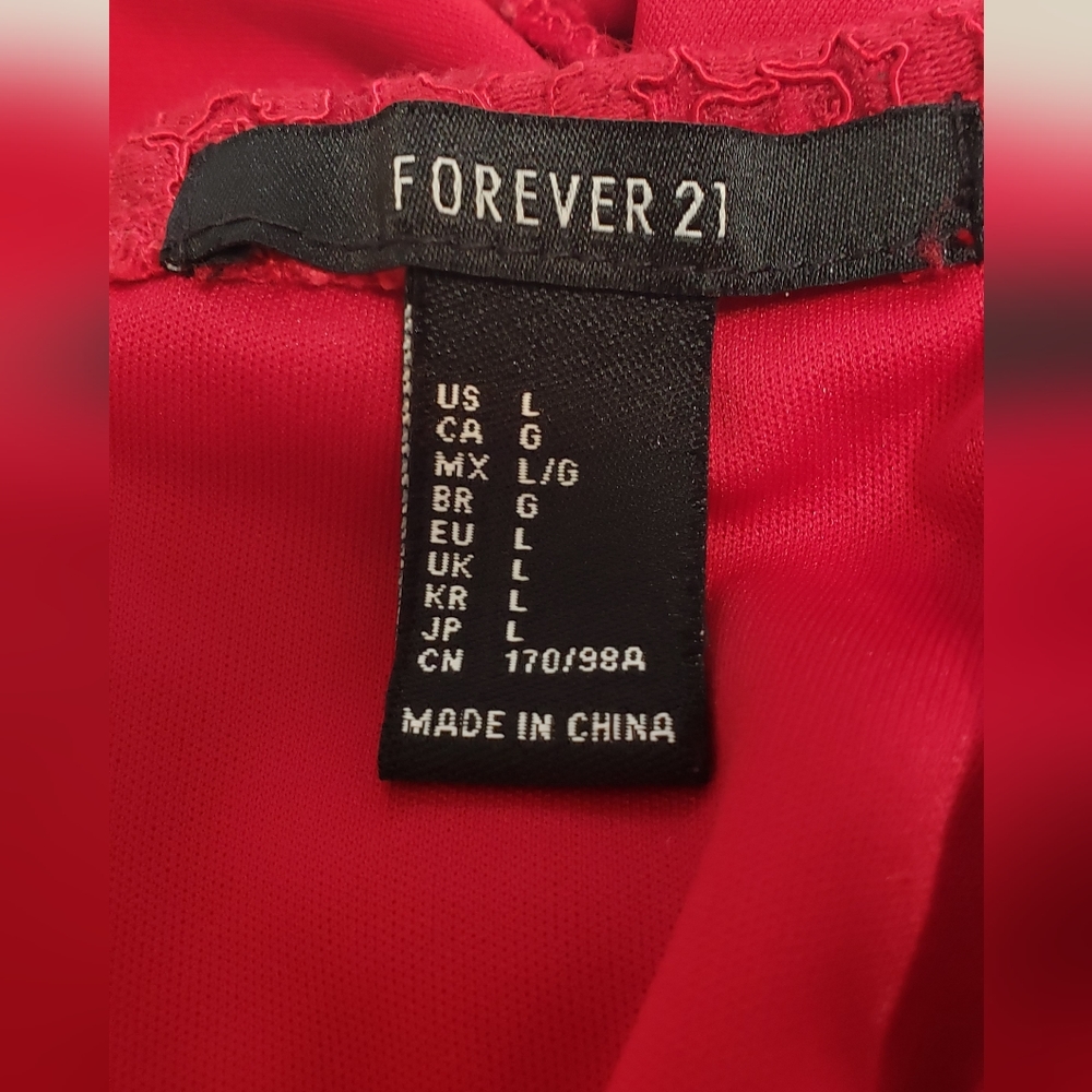 H&M Stapless Red Lace Sexy Dress Size L - Picture 7 of 12